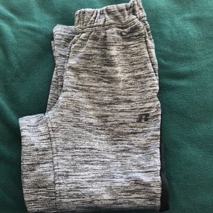 Russell boys L grey/black athletic pants.